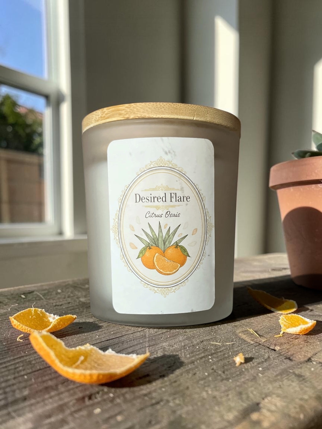 Citrus Oasis frosted Candle 9oz